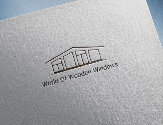 world of wooden windows logo design